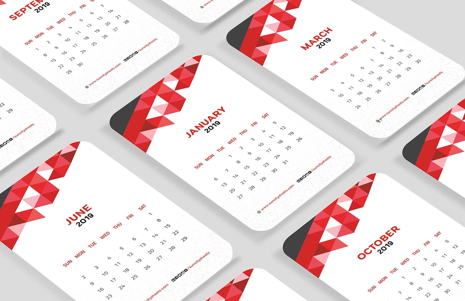 Suncity Sheets Table top Calendar Design