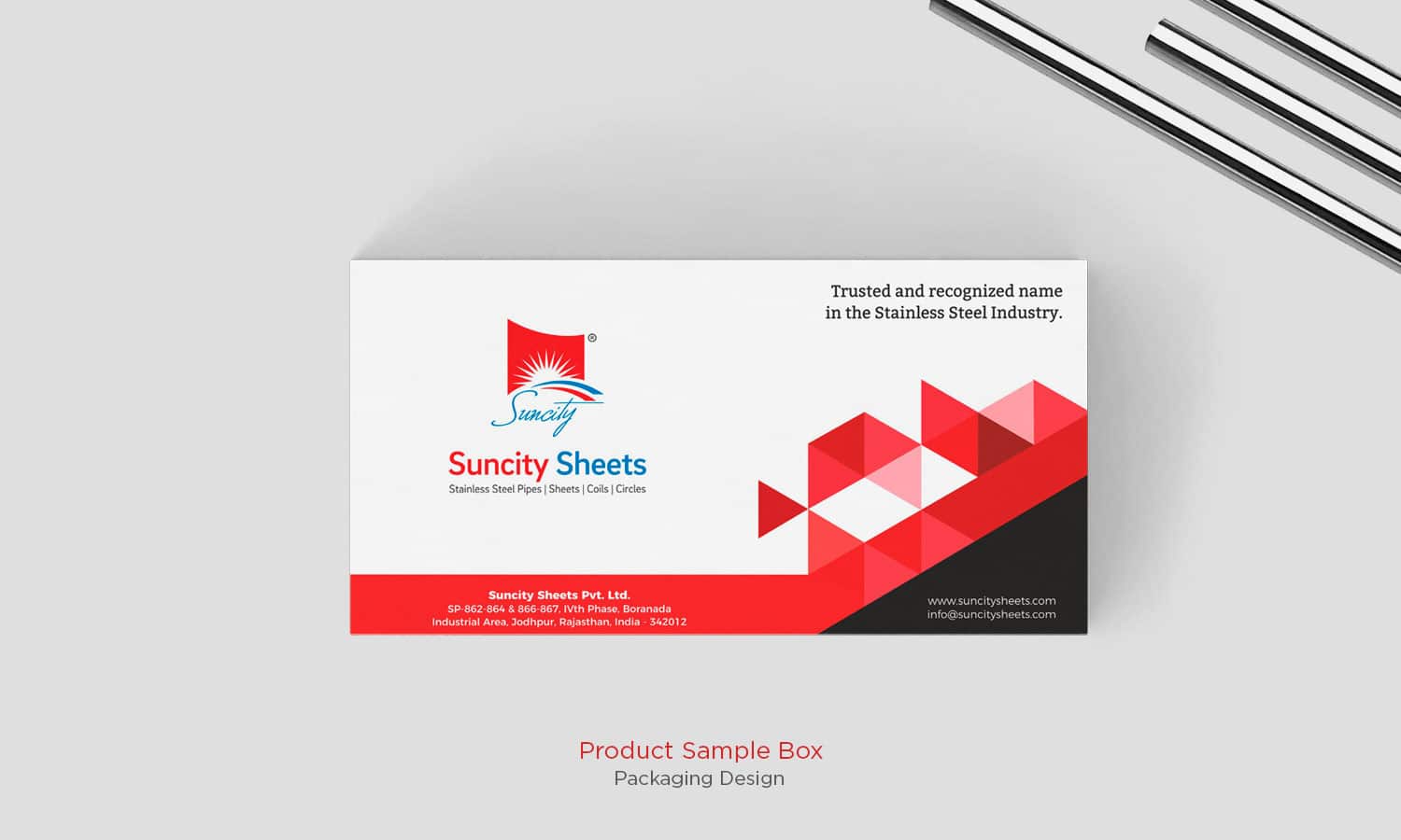 Suncity Sheets Product Sample box Design